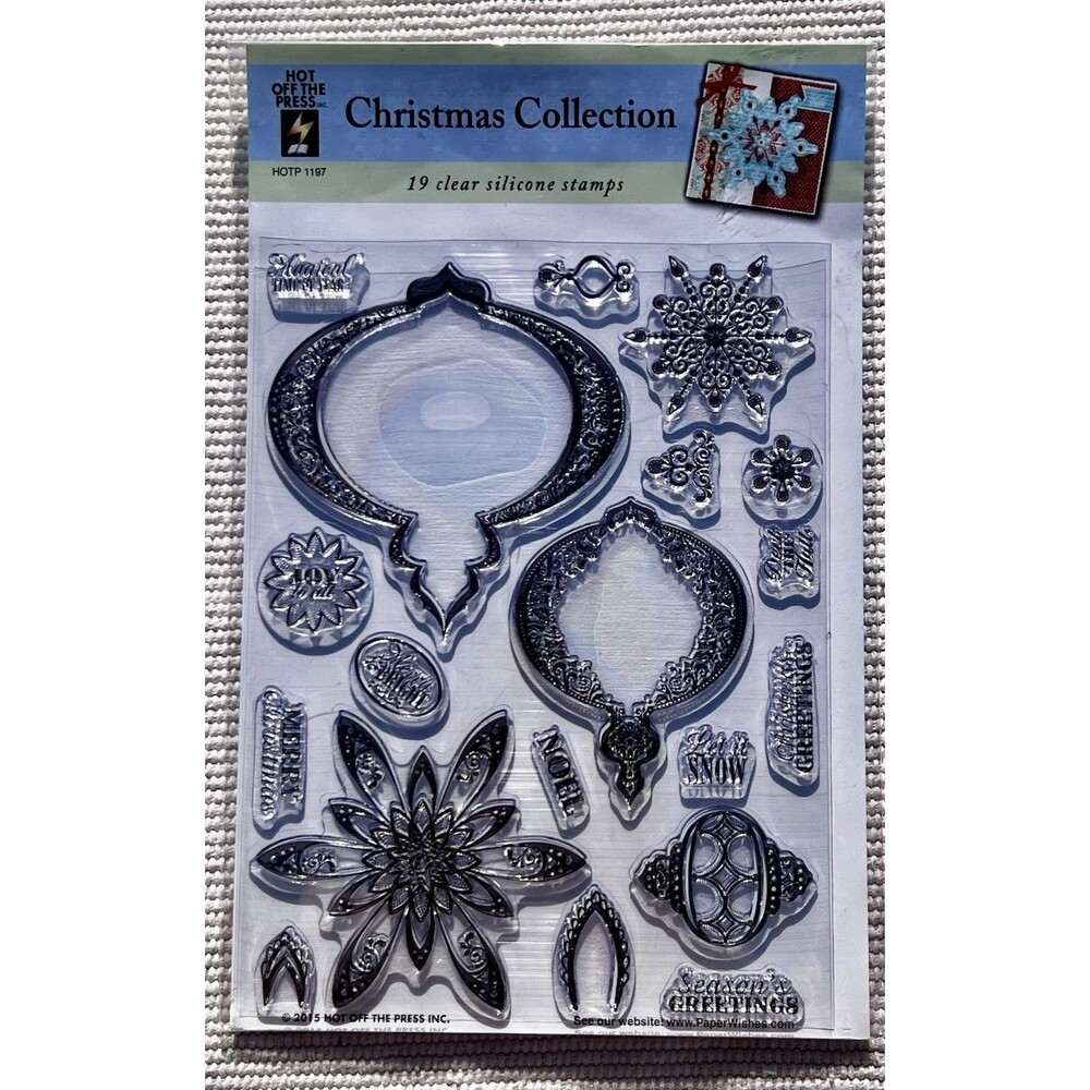 Christmas Collection Silicone Stamp Set NEW Hot Off The Press 1197 Ornaments Etc